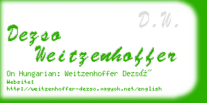 dezso weitzenhoffer business card